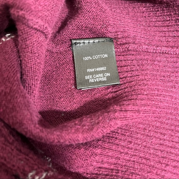 π HP π Torrid Burgundy and Gray Cotton Heart Print Sweater, Size 1 - Picture 12 of 13